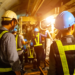 Engineers working, tunnel