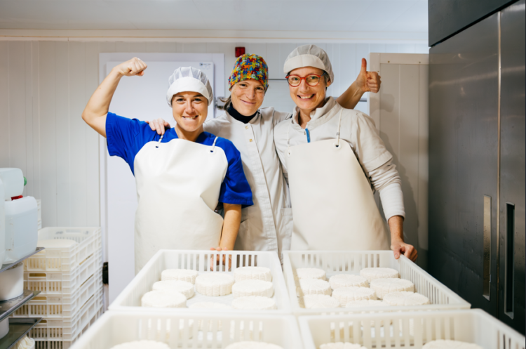 Manufacturing workers, dairy factory
