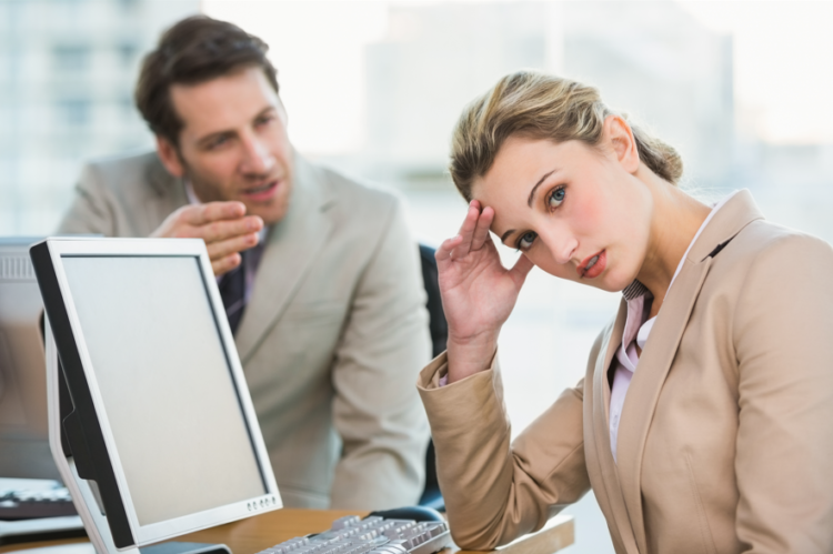 Arguing colleagues, conflict, workplace dispute