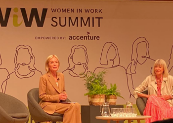 Women in Work Summit, Mariella Frostrup, WiW co-founder, and Sue Fox, Estee Lauder president