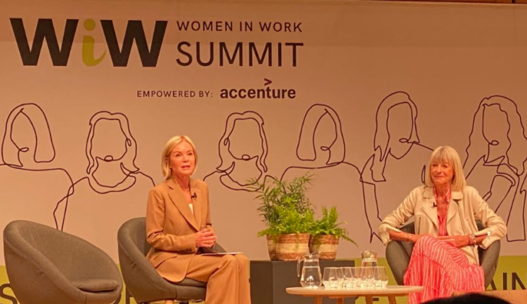 Women in Work Summit, Mariella Frostrup, WiW co-founder, and Sue Fox, Estee Lauder president