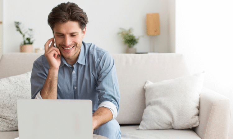 Man working from home, remote work, flexible work, RTO