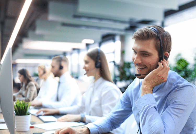 Call centre workers, phones, customer services, employment, office